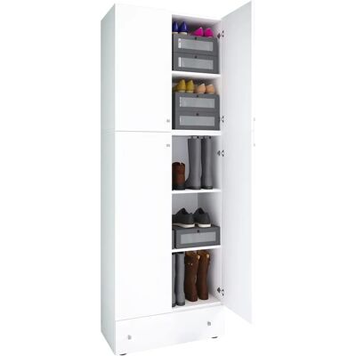 Armoire à chaussures VCM Lona XXL Blanc avec 5 compartiments - Mobilier de rangement - Publicité Armoire à chaussures VCM Lona XXL Blanc avec 5 compartiments - Mobilier de rangement - Publicité
