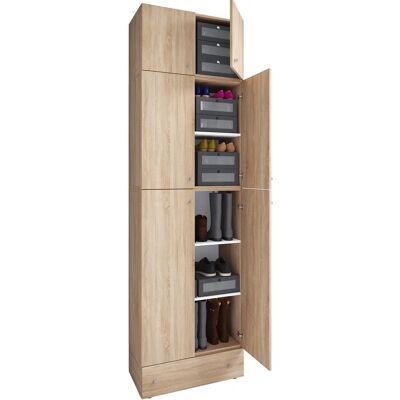 Armoire à chaussures VCM Lona XXL - Étagères réglables, Compartiment ouvert, Tiroir - Publicité Armoire à chaussures VCM Lona XXL - Étagères réglables, Compartiment ouvert, Tiroir - Publicité