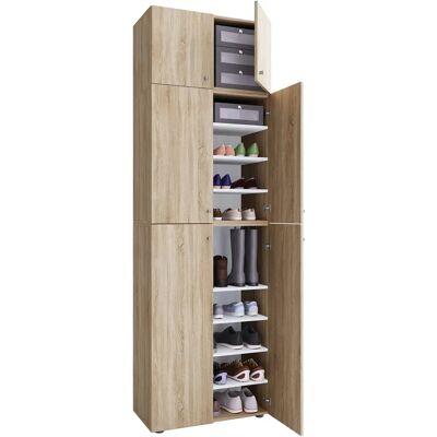 Armoire à chaussures VCM Lona XXL - Neuf Compartiments - Marron - Publicité Armoire à chaussures VCM Lona XXL - Neuf Compartiments - Marron - Publicité