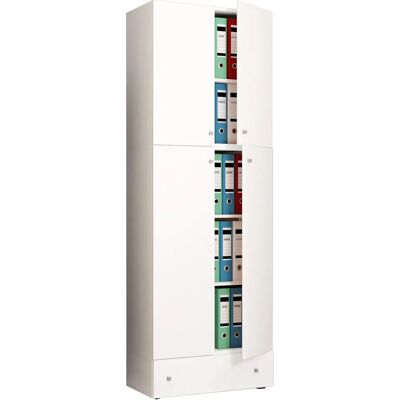 VCM Aktenschrank - Weiß, 3 verstellbare Fachböden - Büromöbel VCM Aktenschrank - Weiß, 3 verstellbare Fachböden - Büromöbel