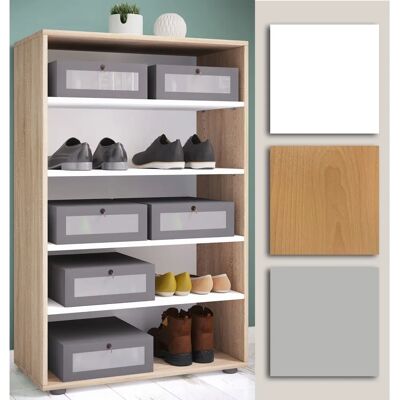 VCM Schuhschrank Lona - 5 Fächer - Grau - Schuhaufbewahrung VCM Schuhschrank Lona - 5 Fächer - Grau - Schuhaufbewahrung