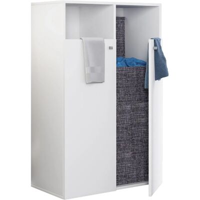 Armario para Ropa Sucia VCM Dreso XL 2F - Madera, Blanco Armario para Ropa Sucia VCM Dreso XL 2F - Madera, Blanco