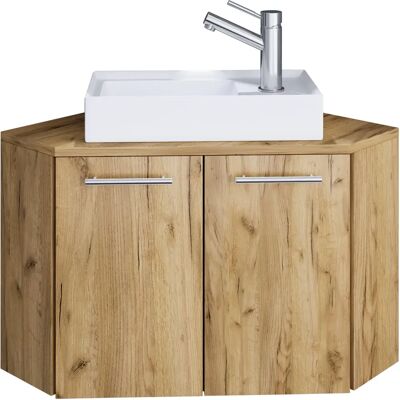 VCM Vilosa Honig-Eiche Badkamer Set - Moderne, Kompakt, Keramiske Vasker VCM Vilosa Honig-Eiche Badkamer Set - Moderne, Kompakt, Keramiske Vasker
