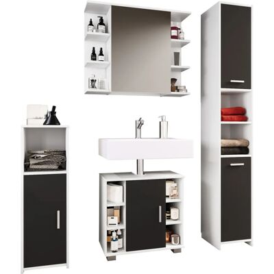 VCM Zalo II Badezimmermöbel-Set - Schwarz - Komplett 4-teilig VCM Zalo II Badezimmermöbel-Set - Schwarz - Komplett 4-teilig