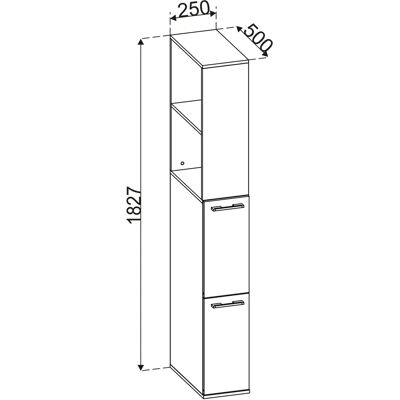 VCM Sadilo XL Nischenschrank - Weiß, 25cm Breit, 183cm Hoch, 50cm Tief - Badmöbel VCM Sadilo XL Nischenschrank - Weiß, 25cm Breit, 183cm Hoch, 50cm Tief - Badmöbel