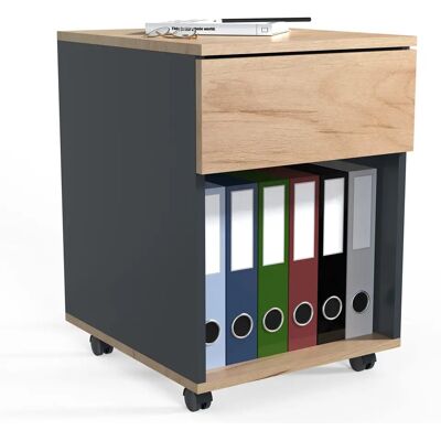 VCM Dasola Rollcontainer - Anthrazit & Eiche - 39x45x55cm VCM Dasola Rollcontainer - Anthrazit & Eiche - 39x45x55cm