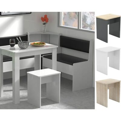 Cube en Bois Blanc Esal - Tabouret, Repose-pieds, Table d'appoint - Publicité Cube en Bois Blanc Esal - Tabouret, Repose-pieds, Table d'appoint - Publicité