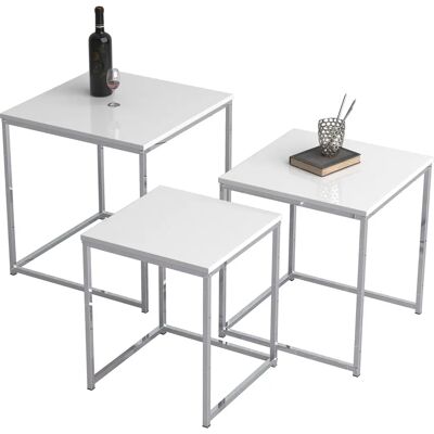 Set di 3 Tavolini VCM - Metallo MDF Moderno Set di 3 Tavolini VCM - Metallo MDF Moderno