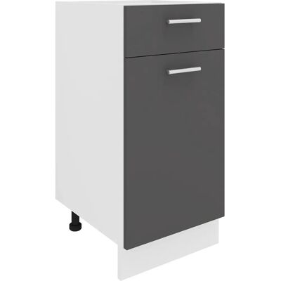 Armario de cocina VCM - 40cm de ancho - Blanco/Antracita - 1 Puerta 1 Cajón Armario de cocina VCM - 40cm de ancho - Blanco/Antracita - 1 Puerta 1 Cajón
