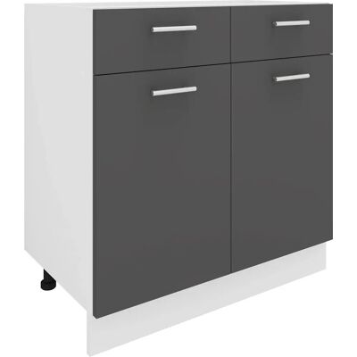 Mobili da Cucina VCM Esilo - Bianco / Antracite - 2 Ante / 1 Cassetto Mobili da Cucina VCM Esilo - Bianco / Antracite - 2 Ante / 1 Cassetto
