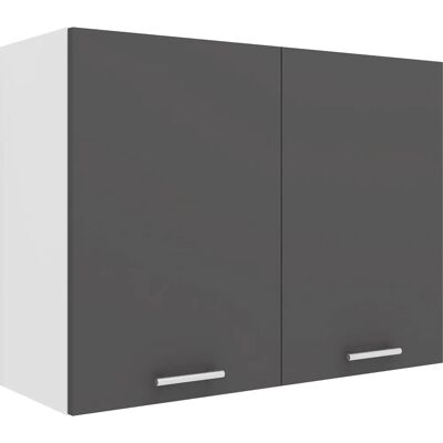 Armoire murale VCM Esilo - Blanc / Anthracite - 80cm de large - Publicité Armoire murale VCM Esilo - Blanc / Anthracite - 80cm de large - Publicité