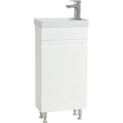 VCM Silora Badezimmer-Set - Keramik-Waschbecken, Großer Stauraum, Grifflose Tür VCM Silora Badezimmer-Set - Keramik-Waschbecken, Großer Stauraum, Grifflose Tür