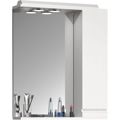 Armadio Specchio da Bagno VCM Silora L - 3 Scomparti, Luce LED, Bianco Armadio Specchio da Bagno VCM Silora L - 3 Scomparti, Luce LED, Bianco