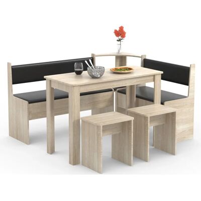 Set da pranzo Maxi di VCM - Salvaspazio, con spazio di stoccaggio, aspetto legno moderno Set da pranzo Maxi di VCM - Salvaspazio, con spazio di stoccaggio, aspetto legno moderno