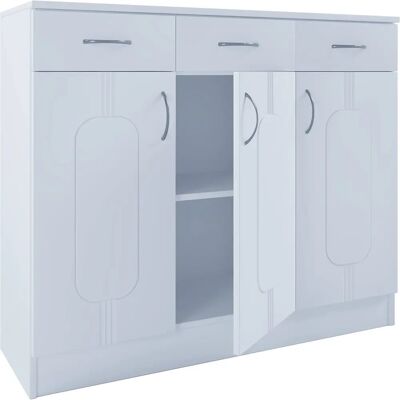Buffet Balia Blanc avec 3 Portes et Tiroirs - Buffet - Publicité Buffet Balia Blanc avec 3 Portes et Tiroirs - Buffet - Publicité