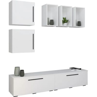 Mueble de TV VCM Arila L - 190x40x200cm - Blanco Mueble de TV VCM Arila L - 190x40x200cm - Blanco