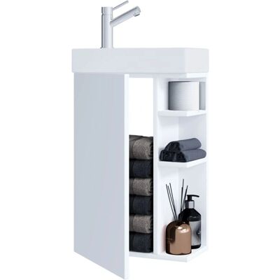 Set bagno VCM Lumia - Lavabo in ceramica e mobile Set bagno VCM Lumia - Lavabo in ceramica e mobile