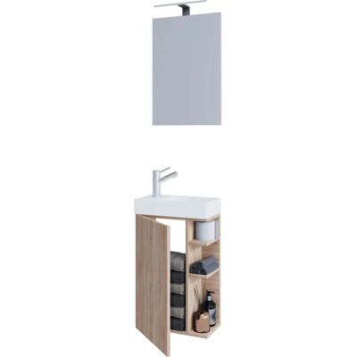 VCM Lumia - Badezimmermöbelset mit Keramikwaschbecken & Spiegel VCM Lumia - Badezimmermöbelset mit Keramikwaschbecken & Spiegel