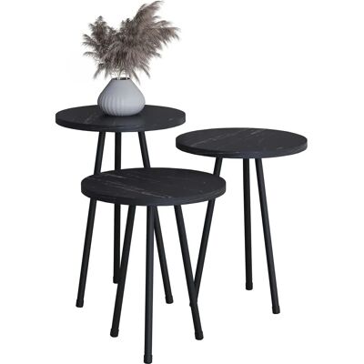 Set de Tables Basses VCM Mirola 3 pièces - Style Scandinave - Publicité Set de Tables Basses VCM Mirola 3 pièces - Style Scandinave - Publicité