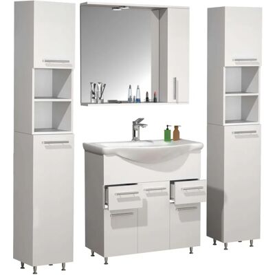 VCM 5-tlg. Badezimmermöbel-Set - Modernes Weiß - Badmöbel VCM 5-tlg. Badezimmermöbel-Set - Modernes Weiß - Badmöbel
