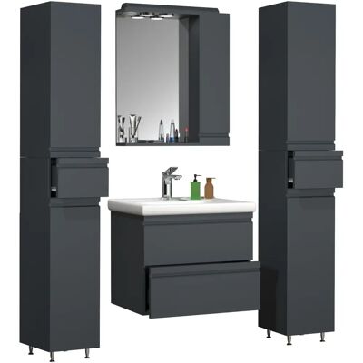 VCM 5-tlg. Badezimmer Set - Silora - Anthrazit VCM 5-tlg. Badezimmer Set - Silora - Anthrazit