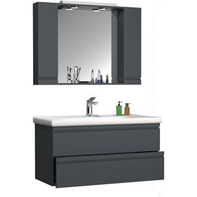 VCM 3-tlg. Badezimmer-Set - Anthrazit VCM 3-tlg. Badezimmer-Set - Anthrazit