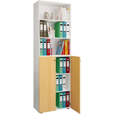 Armoire de bureau VCM 6 compartiments - Buche & Blanc - Publicité Armoire de bureau VCM 6 compartiments - Buche & Blanc - Publicité