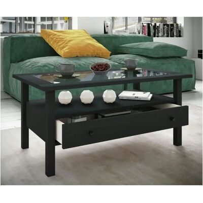 Tavolino nero VCM con cassetto - 42x90x54 cm Tavolino nero VCM con cassetto - 42x90x54 cm
