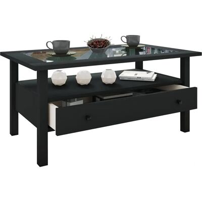 VCM Black Coffee Table with Drawer - 42x90x54 cm VCM Black Coffee Table with Drawer - 42x90x54 cm