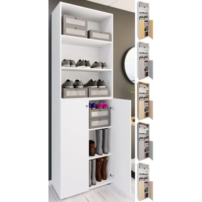 Armoire à chaussures VCM Lona XL - 6 compartiments - Gris - Publicité Armoire à chaussures VCM Lona XL - 6 compartiments - Gris - Publicité