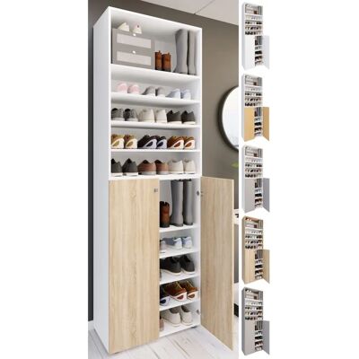 VCM Lona XL Schuhschrank - 10 Fächer - Weiß/Grau VCM Lona XL Schuhschrank - 10 Fächer - Weiß/Grau