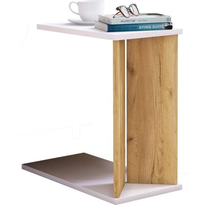 VCM Holz Couchtisch mit Stauraum - Rechteckig, Weiß, Honigeiche - Beistelltisch VCM Holz Couchtisch mit Stauraum - Rechteckig, Weiß, Honigeiche - Beistelltisch