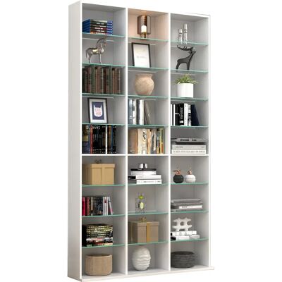 VCM Zilas XL Bogreol - 102x18x181cm - Hvid VCM Zilas XL Bogreol - 102x18x181cm - Hvid