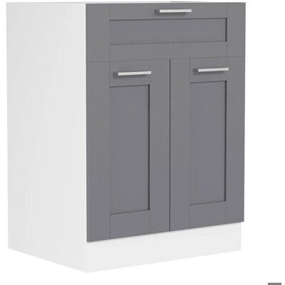 Meuble de Cuisine VCM Colura - Blanc / Anthracite - 2 Portes & Tiroir - Publicité Meuble de Cuisine VCM Colura - Blanc / Anthracite - 2 Portes & Tiroir - Publicité