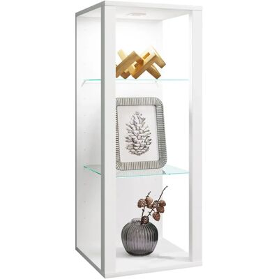 VCM Glasvitrine Veggskap - Justerbare Hyller - Valgfri Belysning - 90cm VCM Glasvitrine Veggskap - Justerbare Hyller - Valgfri Belysning - 90cm