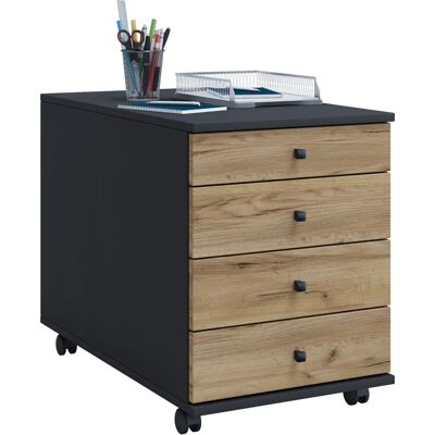 Conteneur de rangement VCM Lona - Tiroir de bureau, Anthracite, Miel, Chêne - Publicité Conteneur de rangement VCM Lona - Tiroir de bureau, Anthracite, Miel, Chêne - Publicité