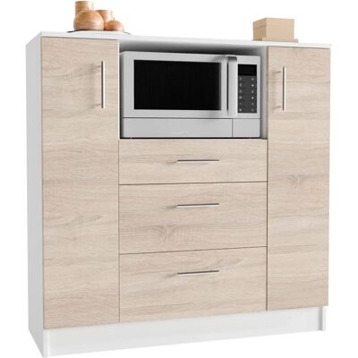 Armoire de Cuisine VCM Esilo Blanc / Chêne Sonoma - 3 Tiroirs, 2 Portes - Meubles de Cuisine - Publicité Armoire de Cuisine VCM Esilo Blanc / Chêne Sonoma - 3 Tiroirs, 2 Portes - Meubles de Cuisine - Publicité