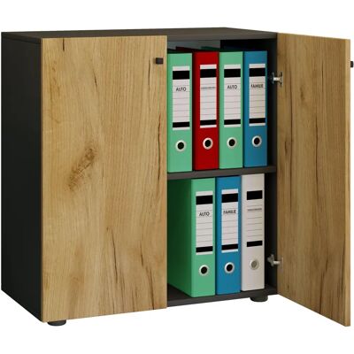 VCM Büroschrank Lona - Anthrazit & Honig Eiche - 70cm VCM Büroschrank Lona - Anthrazit & Honig Eiche - 70cm