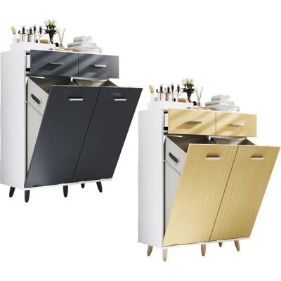 VCM Landos Kleiderschrank - Weiß, Honig-Eiche, 97x79x35cm VCM Landos Kleiderschrank - Weiß, Honig-Eiche, 97x79x35cm