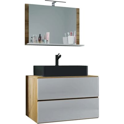 VCM 3-tlg. Badezimmermöbel-Set - Honig Eiche - Modern VCM 3-tlg. Badezimmermöbel-Set - Honig Eiche - Modern