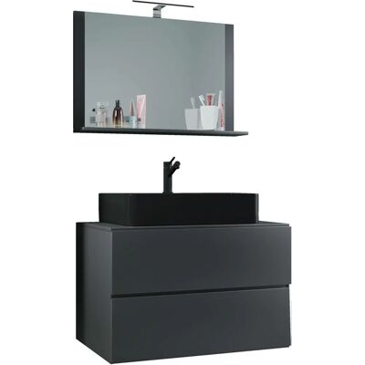 Conjunto de Muebles de Baño VCM 3 Piezas - 80cm Gris Conjunto de Muebles de Baño VCM 3 Piezas - 80cm Gris