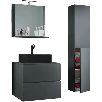 VCM Lendas Badezimmermöbel-Set - 60cm Anthrazit VCM Lendas Badezimmermöbel-Set - 60cm Anthrazit