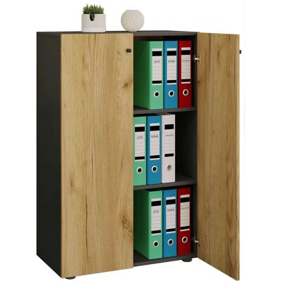 VCM Lona Aktenschrank - Modern Anthrazit & Honigeiche - 3 Fach VCM Lona Aktenschrank - Modern Anthrazit & Honigeiche - 3 Fach