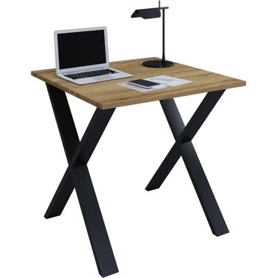 VCM Lona Bürotisch - 80x80cm, Honigeiche, Schwarz X-Fuß VCM Lona Bürotisch - 80x80cm, Honigeiche, Schwarz X-Fuß