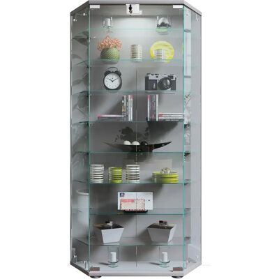 VCM Cenila XL Glasvitrine - Abschließbar, 8 Glasböden, Silber VCM Cenila XL Glasvitrine - Abschließbar, 8 Glasböden, Silber