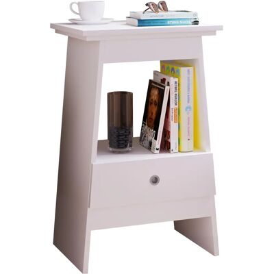 Table de nuit Spidali VCM Blanc - Niche - Publicité Table de nuit Spidali VCM Blanc - Niche - Publicité