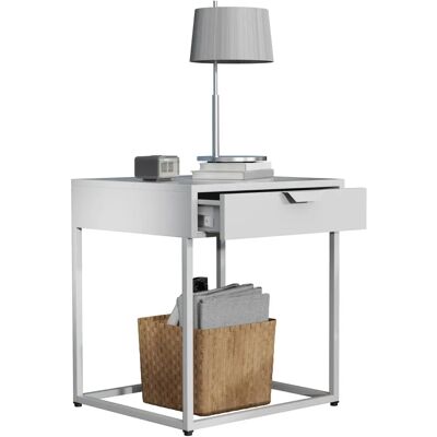 VCM Flokas Weiße Nachttisch - Industrie Metall Möbel VCM Flokas Weiße Nachttisch - Industrie Metall Möbel