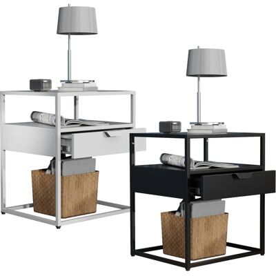 VCM Flokas Nightstand - Industrial Metal Bedside Table VCM Flokas Nightstand - Industrial Metal Bedside Table