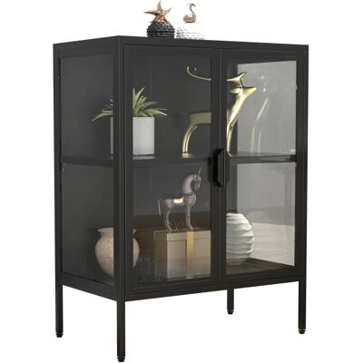 Homeroom Floka Vitrine - Schwarz - Stahl - Glas Homeroom Floka Vitrine - Schwarz - Stahl - Glas