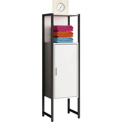 Armoire de Salle de Bain VCM Edino - 33x114x30cm Style Industriel Blanc - Publicité Armoire de Salle de Bain VCM Edino - 33x114x30cm Style Industriel Blanc - Publicité